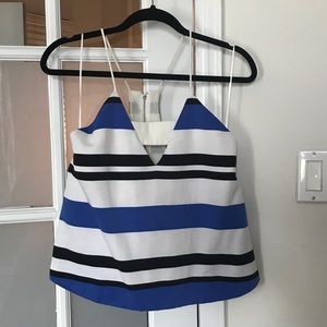 Finders Keepers Striped Tank Top Zipper Detail